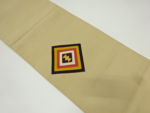 アンティーク　綴れ重ね菱模様織り出し袋帯（材料）